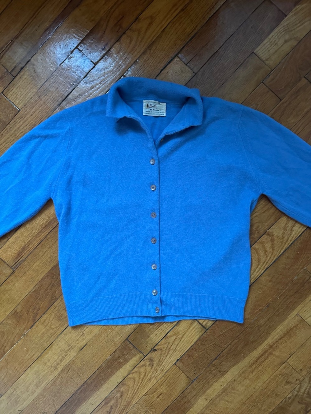 Blue Polo-Collar Cardigan Sweater - Women - Picture 3 of 5